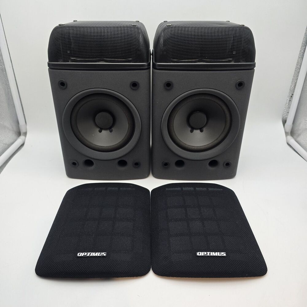 Optimus PRO LX5 Bookshelf Speakers #40-4061 w/Linaeum Tweeters Tested Work VGC